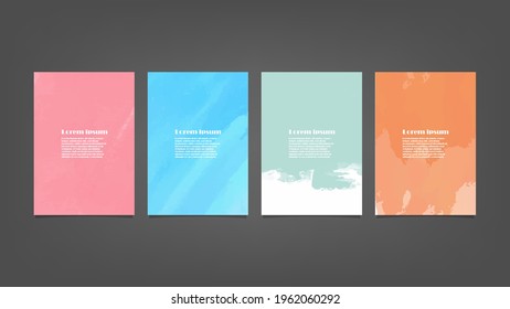 Set of colorful vector watercolor backgrounds for poster, brochure or flyer, Bundle of watercolor posters, flyers or cards. Banner template.