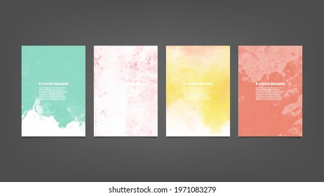 Set of colorful vector watercolor backgrounds for poster, brochure or flyer, Bundle of watercolor posters, flyers or cards. Banner template.