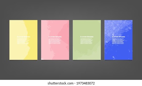 Set of colorful vector watercolor backgrounds for poster, brochure or flyer, Bundle of watercolor posters, flyers or cards. Banner template.
