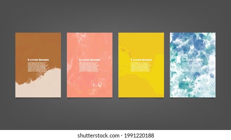 Set of colorful vector watercolor backgrounds for poster, brochure or flyer, Bundle of watercolor posters, flyers or cards. Banner template.