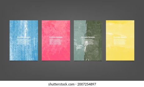 Set of colorful vector watercolor backgrounds for poster, brochure or flyer, Bundle of watercolor posters, flyers or cards. Banner template.
