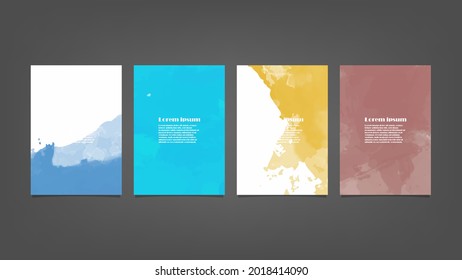 Set of colorful vector watercolor backgrounds for poster, brochure or flyer, Bundle of watercolor posters, flyers or cards. Banner template.