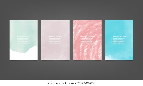 Set of colorful vector watercolor backgrounds for poster, brochure or flyer, Bundle of watercolor posters, flyers or cards. Banner template.