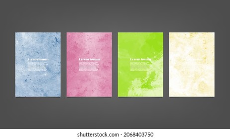 Set of colorful vector watercolor backgrounds for poster, brochure or flyer, Bundle of watercolor posters, flyers or cards. Banner template.