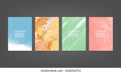Set of colorful vector watercolor backgrounds for poster, brochure or flyer, Bundle of watercolor posters, flyers or cards. Banner template.
