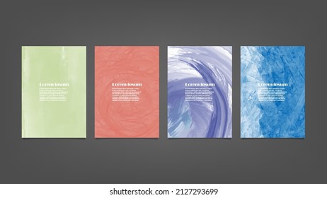 Set of colorful vector watercolor backgrounds for poster, brochure or flyer, Bundle of watercolor posters, flyers or cards. Banner template.