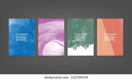 Set of colorful vector watercolor backgrounds for poster, brochure or flyer, Bundle of watercolor posters, flyers or cards. Banner template.
