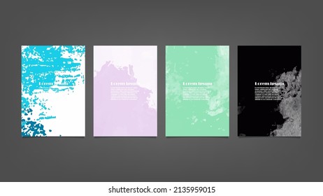 Set of colorful vector watercolor backgrounds for poster, brochure or flyer, Bundle of watercolor posters, flyers or cards. Banner template.