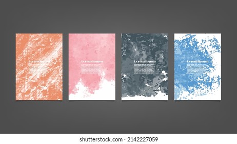 Set of colorful vector watercolor backgrounds for poster, brochure or flyer, Bundle of watercolor posters, flyers or cards. Banner template.
