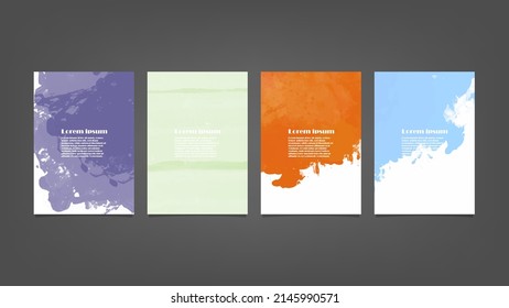 Set von bunten Vektorhintergründen für Poster, Broschüre oder Flyer, Paket mit Aquarellplakaten, Flyer oder Karten. Bannervorlage.