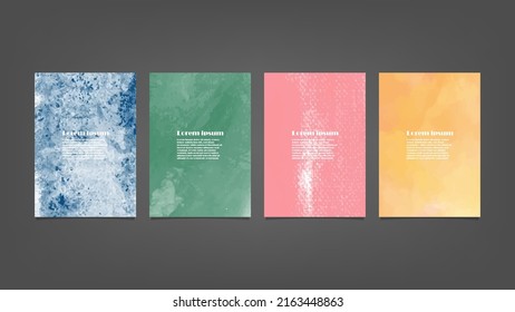 Set of colorful vector watercolor backgrounds for poster, brochure or flyer, Bundle of watercolor posters, flyers or cards. Banner template.