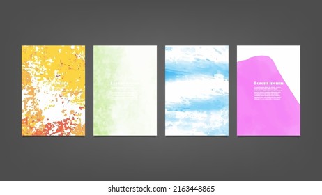 Set of colorful vector watercolor backgrounds for poster, brochure or flyer, Bundle of watercolor posters, flyers or cards. Banner template.