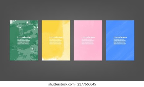 Set of colorful vector watercolor backgrounds for poster, brochure or flyer, Bundle of watercolor posters, flyers or cards. Banner template.