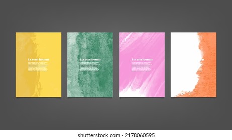 Set of colorful vector watercolor backgrounds for poster, brochure or flyer, Bundle of watercolor posters, flyers or cards. Banner template.