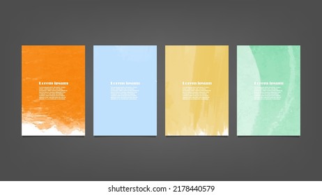 Set of colorful vector watercolor backgrounds for poster, brochure or flyer, Bundle of watercolor posters, flyers or cards. Banner template.