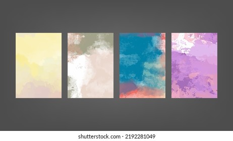Set of colorful vector watercolor backgrounds for poster, brochure or flyer, Bundle of watercolor posters, flyers or cards. Banner template.