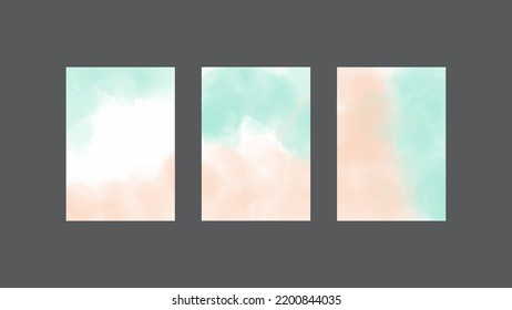 Set von bunten Vektorhintergründen für Poster, Broschüre oder Flyer, Paket mit Aquarellplakaten, Flyer oder Karten. Bannervorlage.