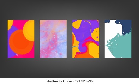 Set of colorful vector watercolor backgrounds for poster, brochure or flyer, Bundle of watercolor posters, flyers or cards. Banner template.