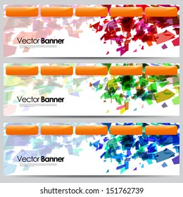 conjunto de banners coloridos de sitios web vectoriales