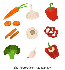 Set of colorful vegetables