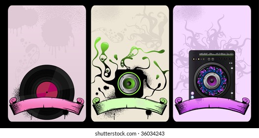 conjunto de tarjetas verticales de colores