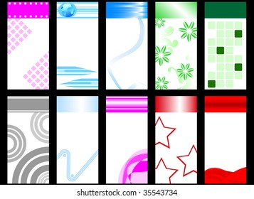 Set of colorful vertical cards. Vector illustration
