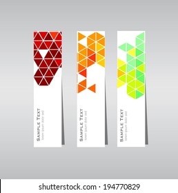 Set of colorful vertical triangle banners