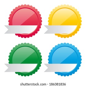 Set of colorful vignettes with label