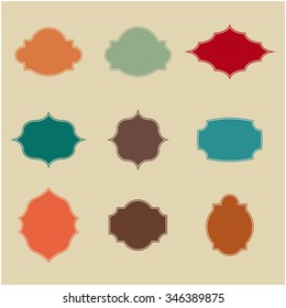 Set of colorful vintage frames the fourth part, vector illustration.