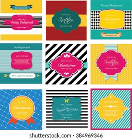 set of colorful vintage labels