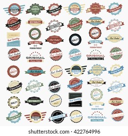 Set of colorful vintage labels with different colors