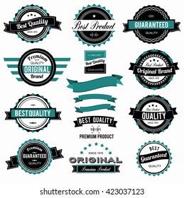 Set of colorful vintage labels with different colors