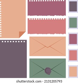 Set of colorful vintage sheets