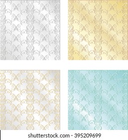 Set of colorful vintage textures. Seamless backgrounds for Wallpaper, vector