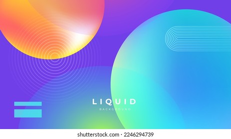 Set of colorful vivid vibrant gradient liquid fluid abstract background
