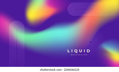 Set of colorful vivid vibrant gradient liquid fluid abstract background