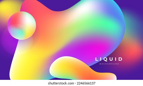 Set of colorful vivid vibrant gradient liquid fluid abstract background