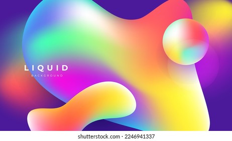 Set of colorful vivid vibrant gradient liquid fluid abstract background
