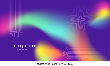 Set of colorful vivid vibrant gradient liquid fluid abstract background