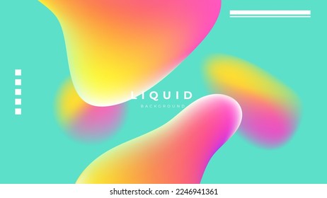 Set of colorful vivid vibrant gradient liquid fluid abstract background