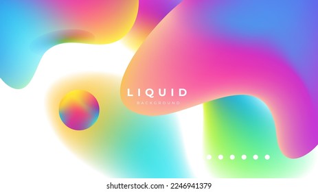 Set of colorful vivid vibrant gradient liquid fluid abstract background