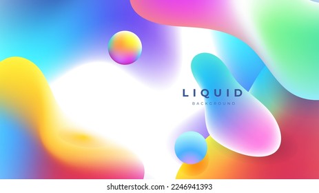 Set of colorful vivid vibrant gradient liquid fluid abstract background