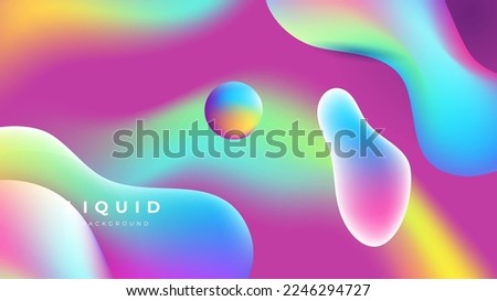 Set of colorful vivid vibrant gradient liquid fluid abstract background