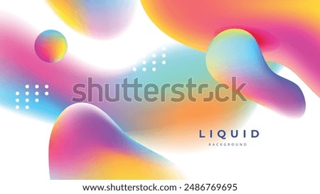 Set of colorful vivid vibrant gradient liquid fluid abstract background