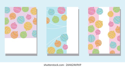Set of colorful water balloon decoration template. Japanese summer greeting template collection. Vector illustration.