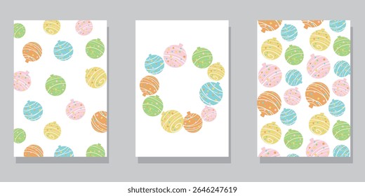 Set of colorful water balloon decoration template. Japanese summer greeting template collection. Vector illustration.