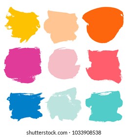 Set of colorful watercolor backgrounds. Vector illustration. Created manually.