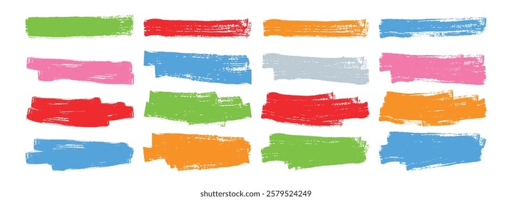 Set of colorful watercolor brush strokes, Colorful watercolor brush stroke collection. Hand drawn grunge lines on chalkboard background can be used as art brushes.