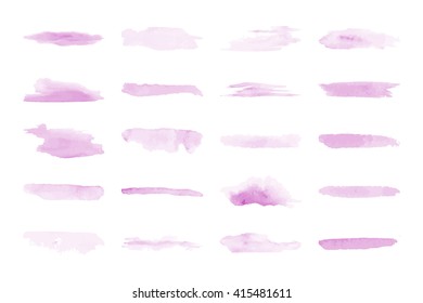 Set Of Colorful Watercolor Brushes. Vector