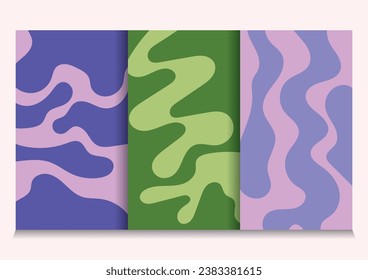 conjunto de coloridos vectores de afiches de olas